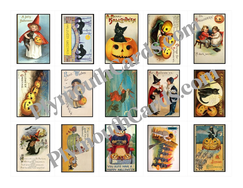 Halloween mini cards sheet - Digital file - Plymouth Cards