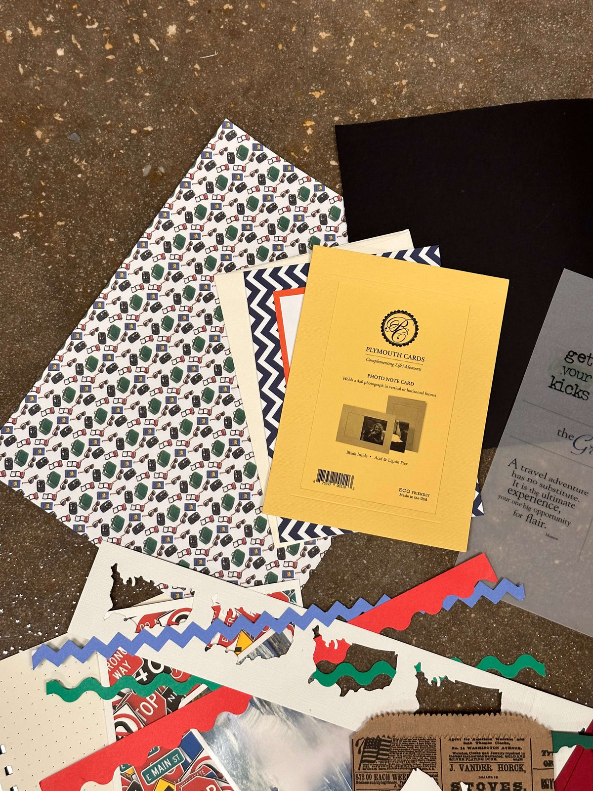 Road Trip Junk Journal card kit - July-Plymouth Cards