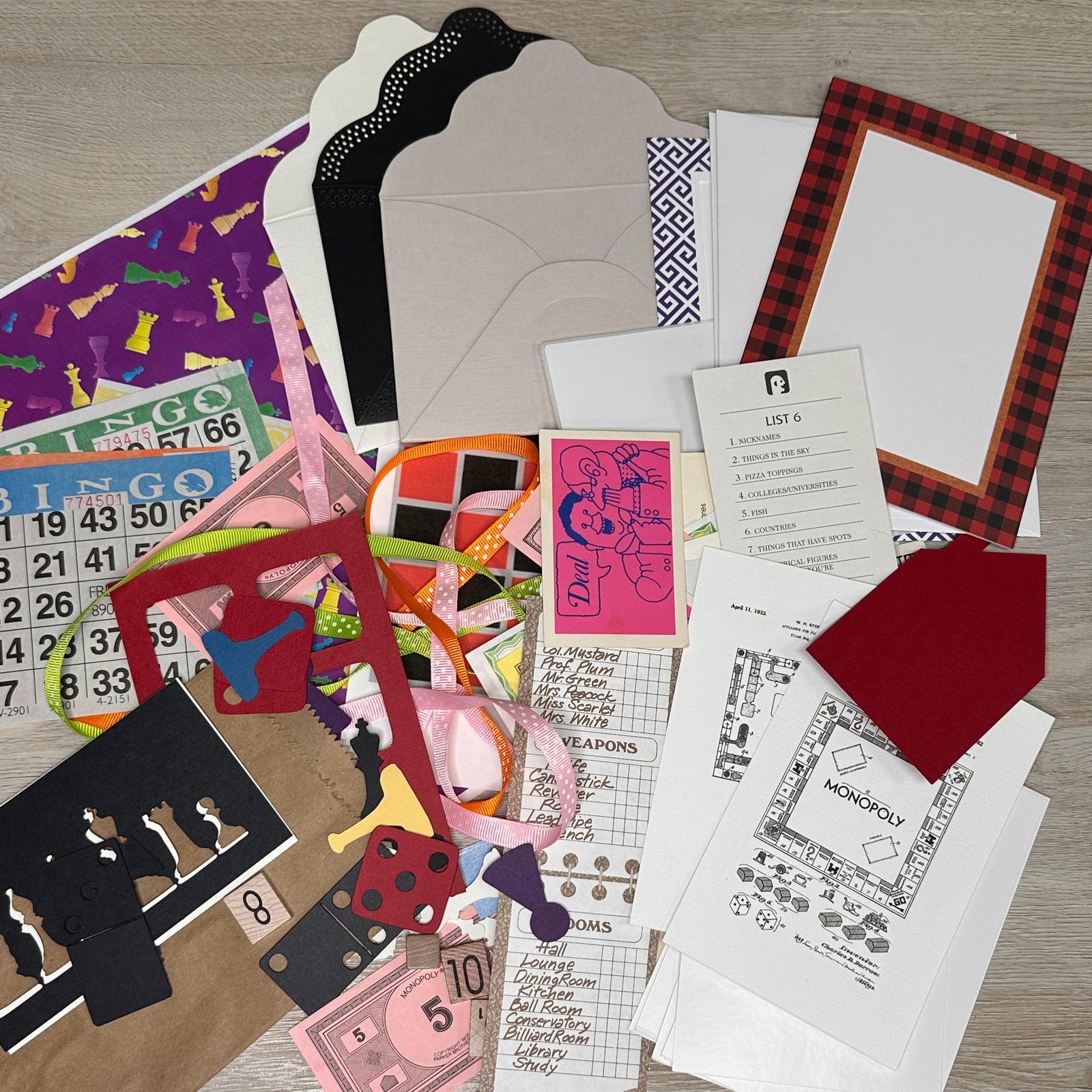 Board Game Junk Journal card kit-Plymouth Cards