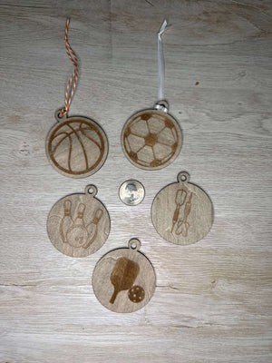 Sports with Balls Wooden Ornaments
