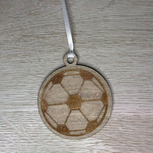 Soccer ornament wooden