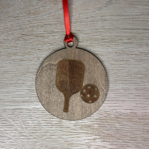 Pickleball racket and ball ornament