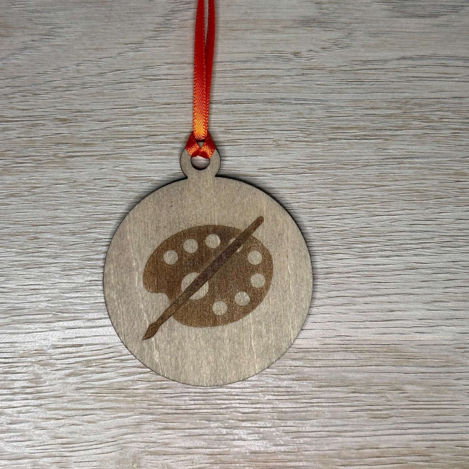 Paint Palette and Brush Ornament