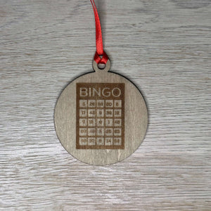 bingo board wooden ornament