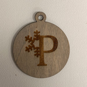 Snowflake Monogram Wooden Ornaments