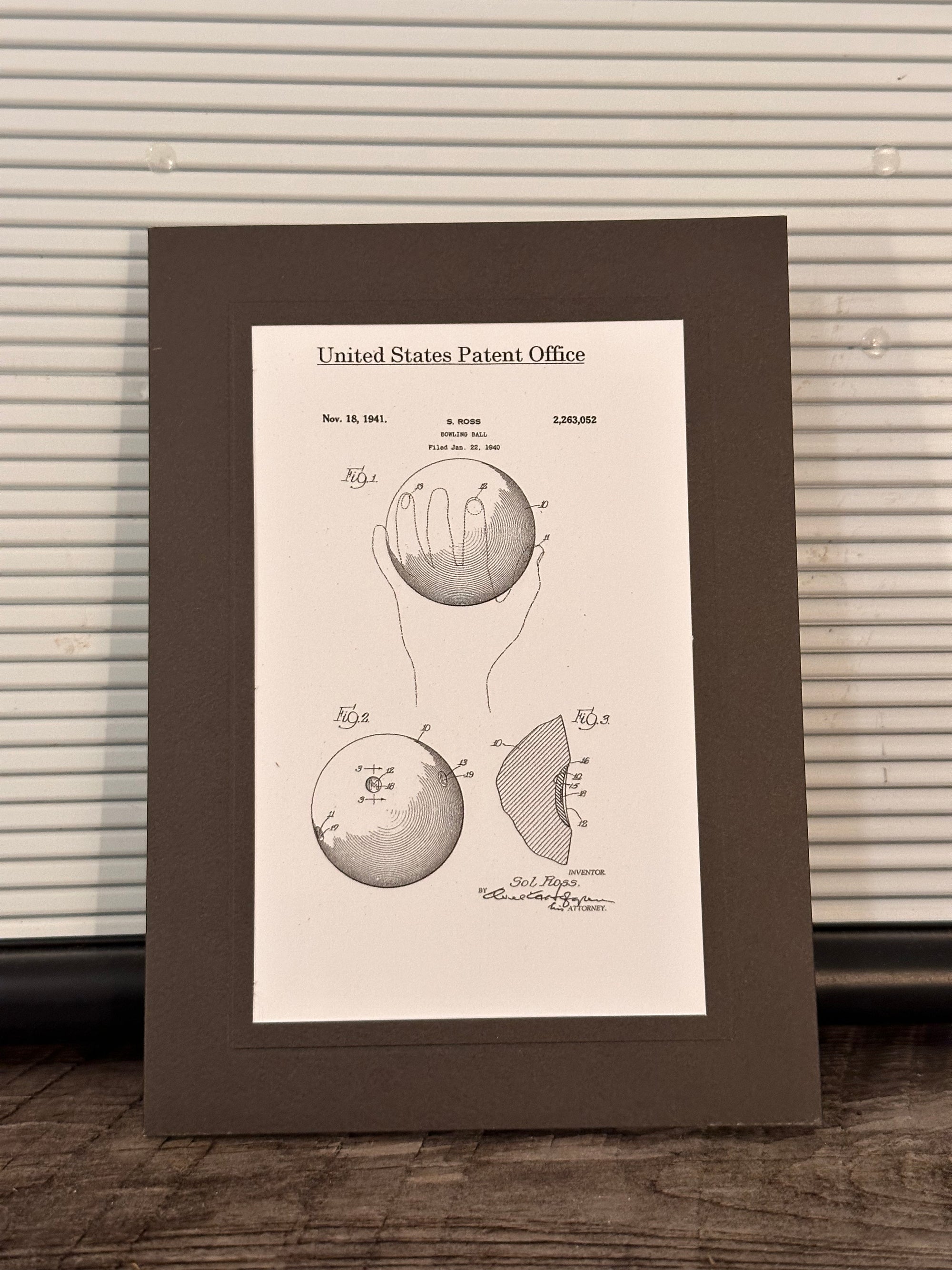 Candlepin bowling ball patent card