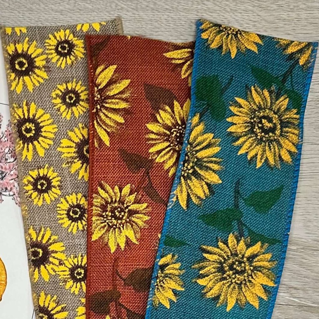 Sunflower ribbon - by the yard