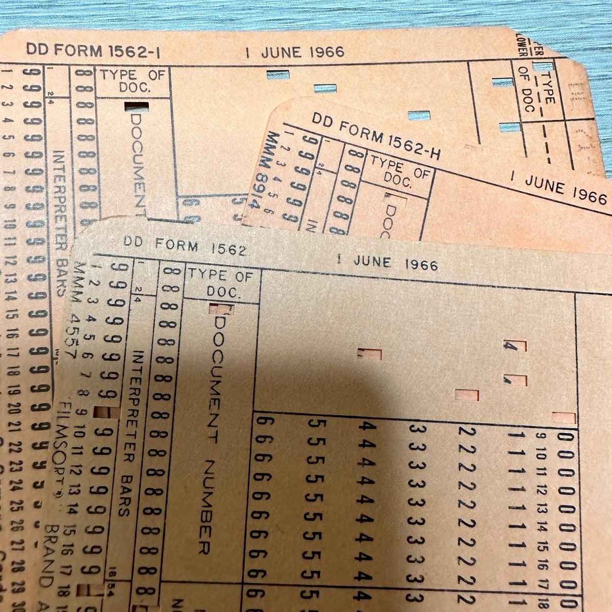 1960s Computer Punch Cards