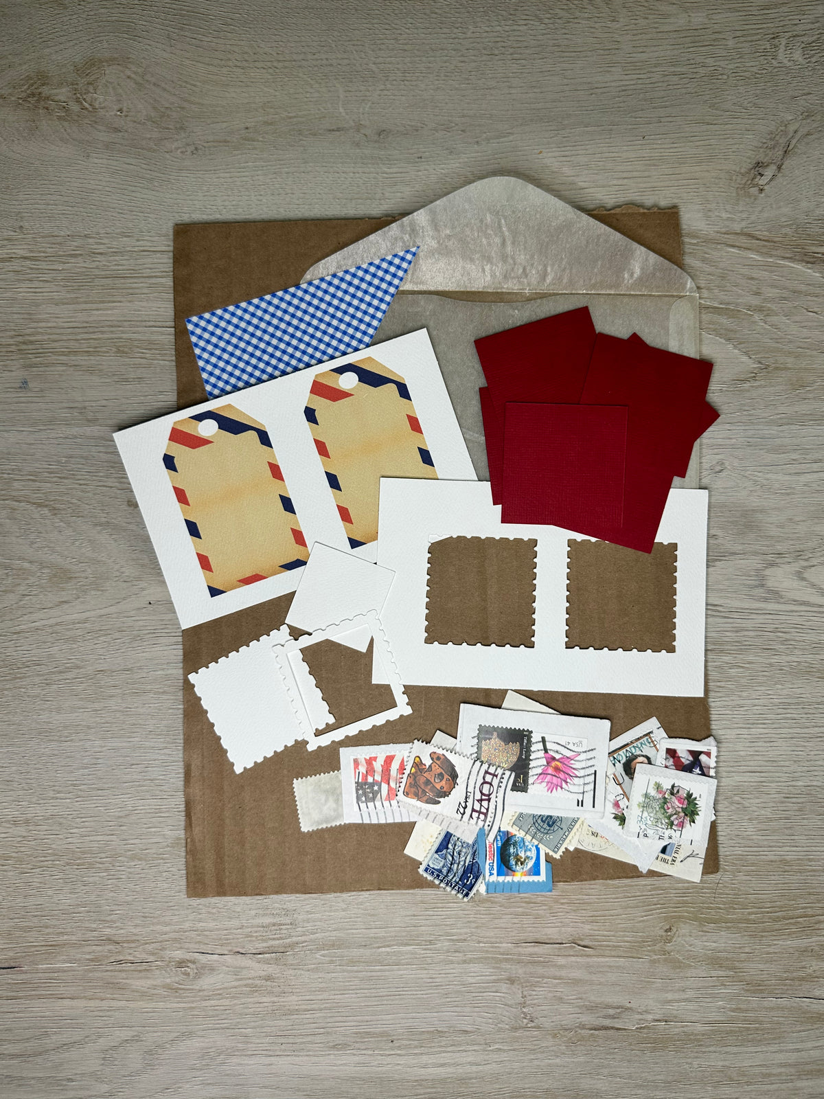 Postage Stamps Junk Journal card kit - April 2024