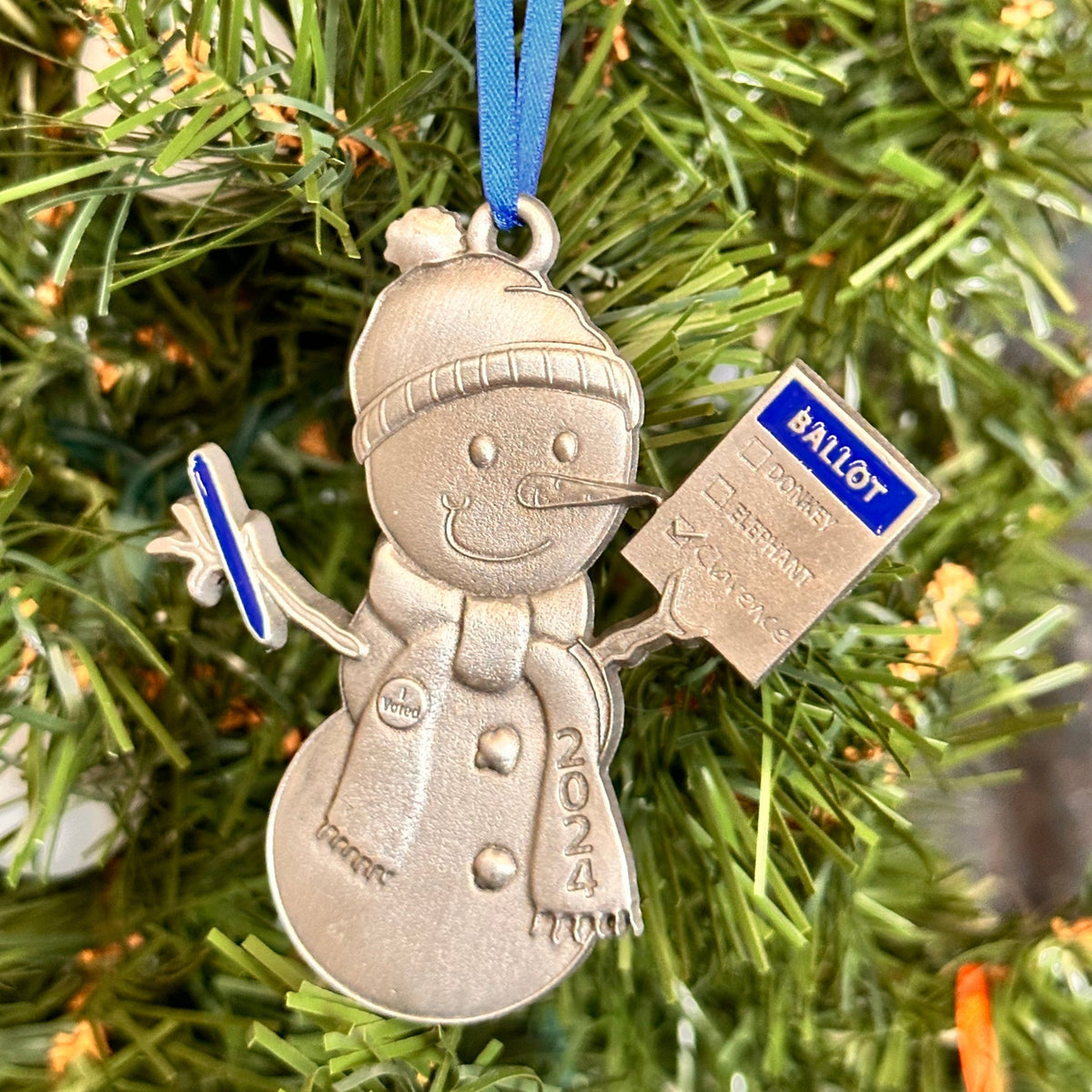 Clarence for President 2024 Snowman ornament