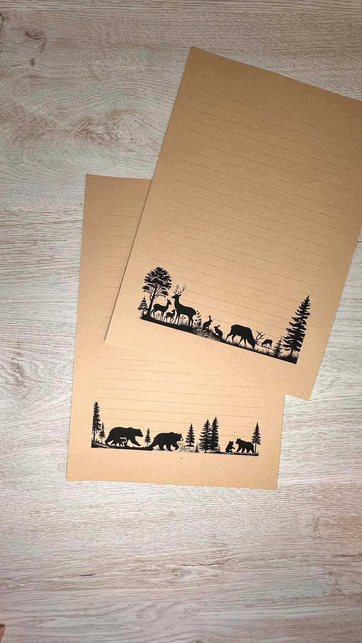 Woodland stationery kit