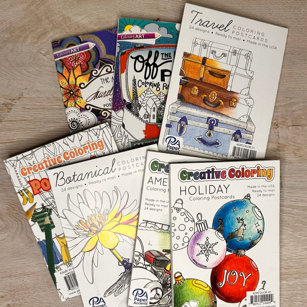 Postcard coloring books - 24 pages