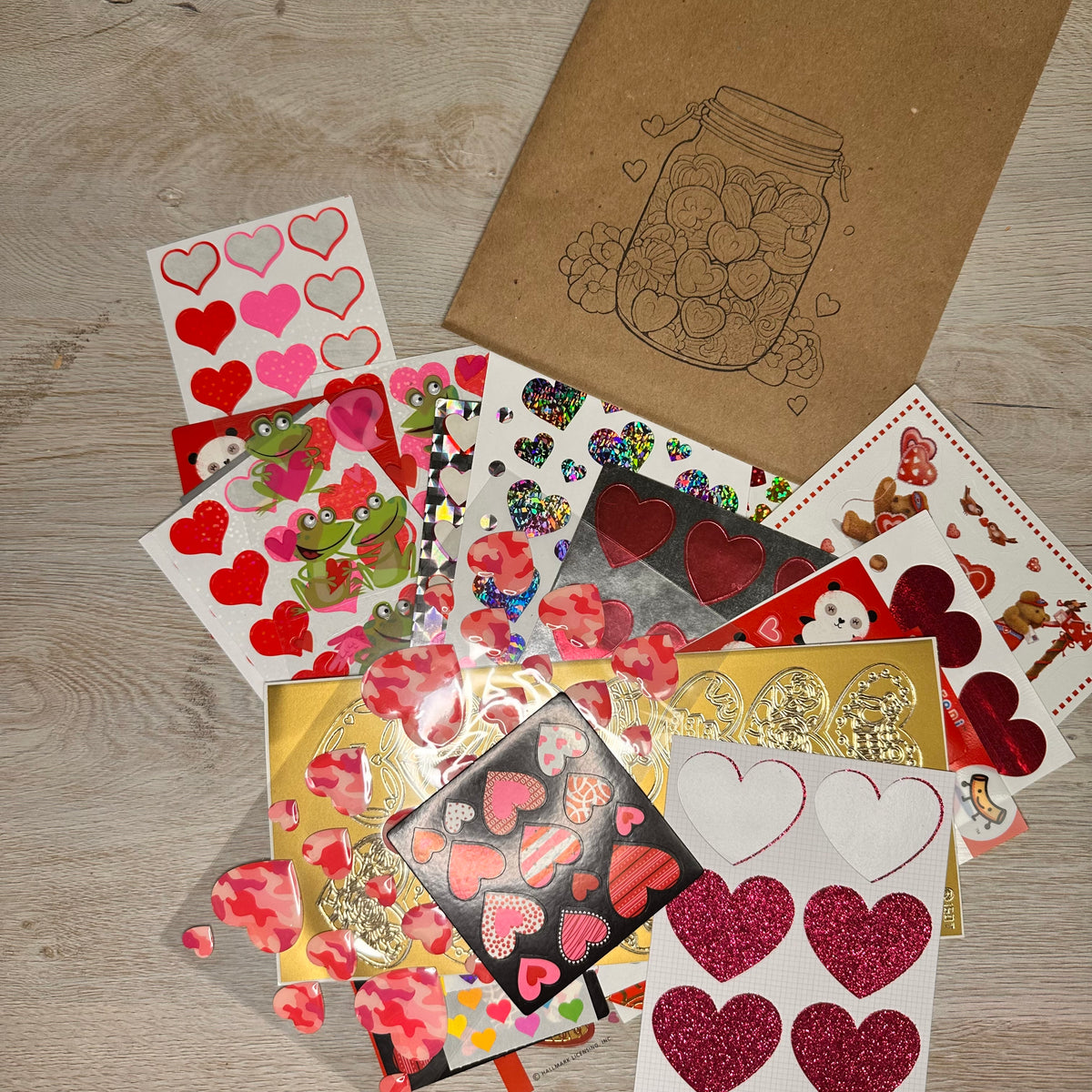 Valentine sticker mystery bags