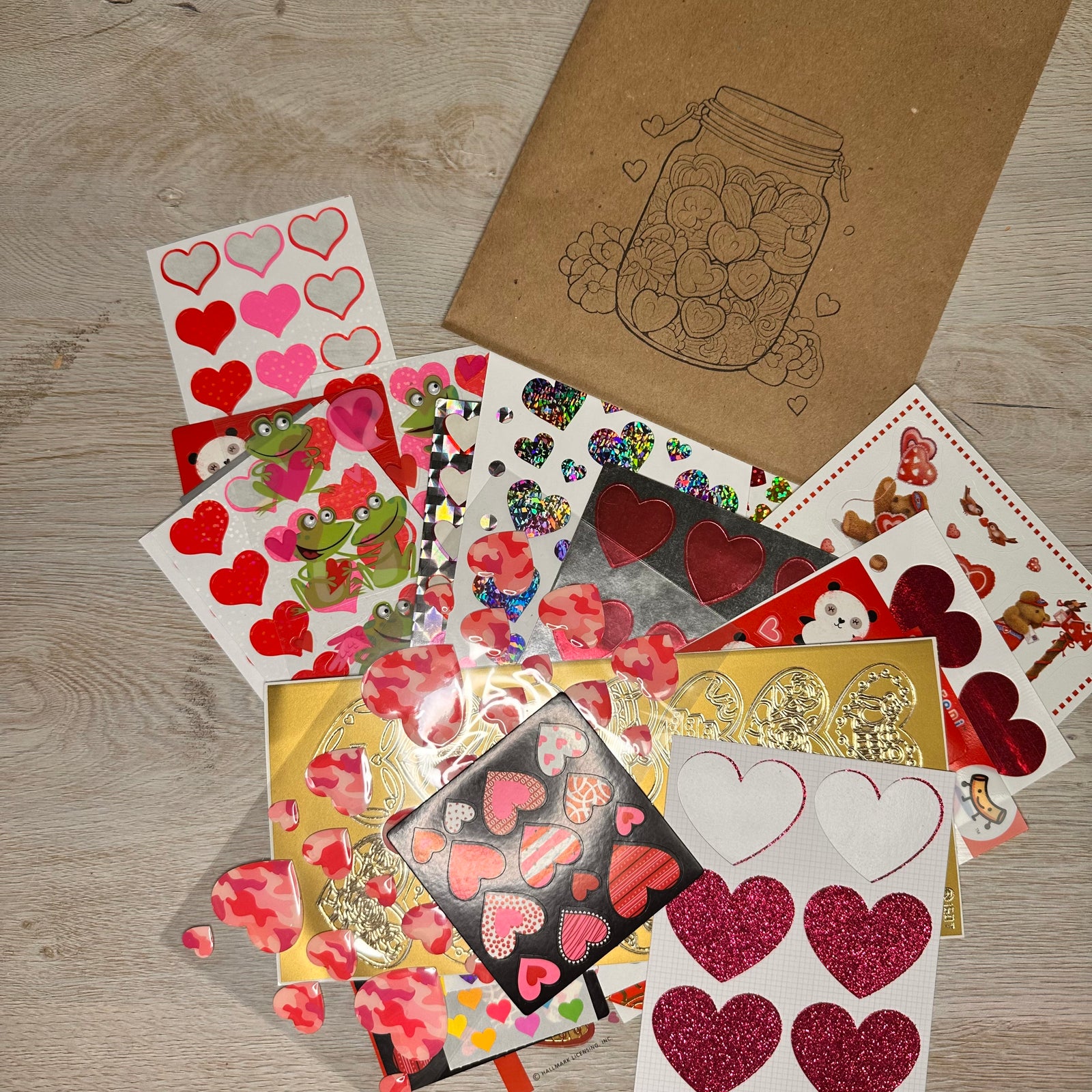 Valentine sticker mystery bags