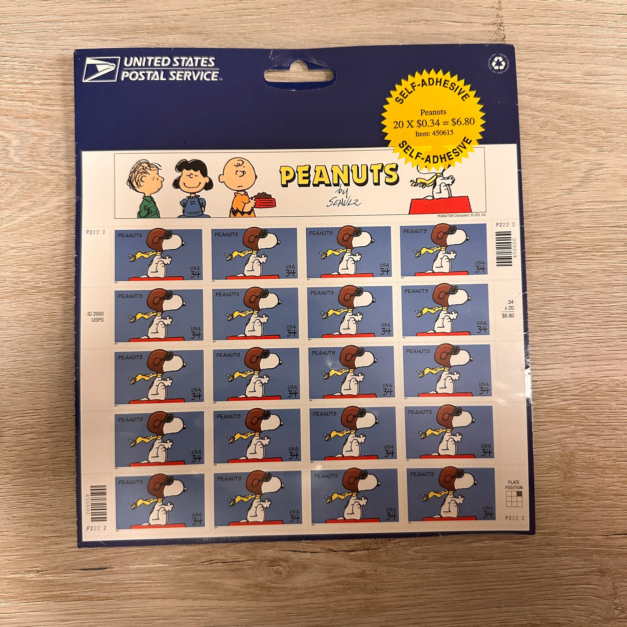 20 Peanuts $0.34 postage stamps