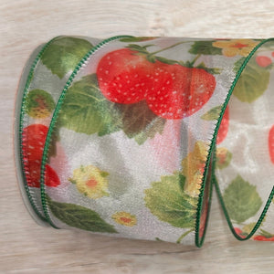 Strawberry sheer ribbon - by the yard