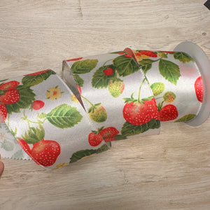 Strawberry solid ribbon - by the yard
