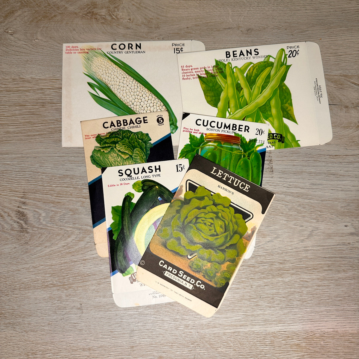 Vegetable seed packets - set of 6