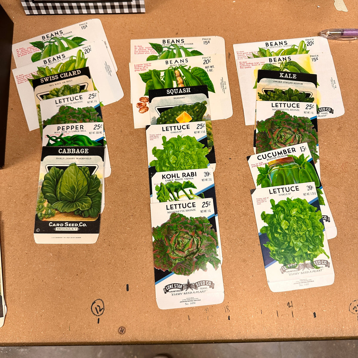 Vegetable seed packets - set of 6