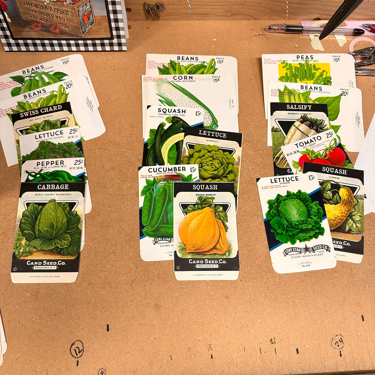 Vegetable seed packets - set of 6