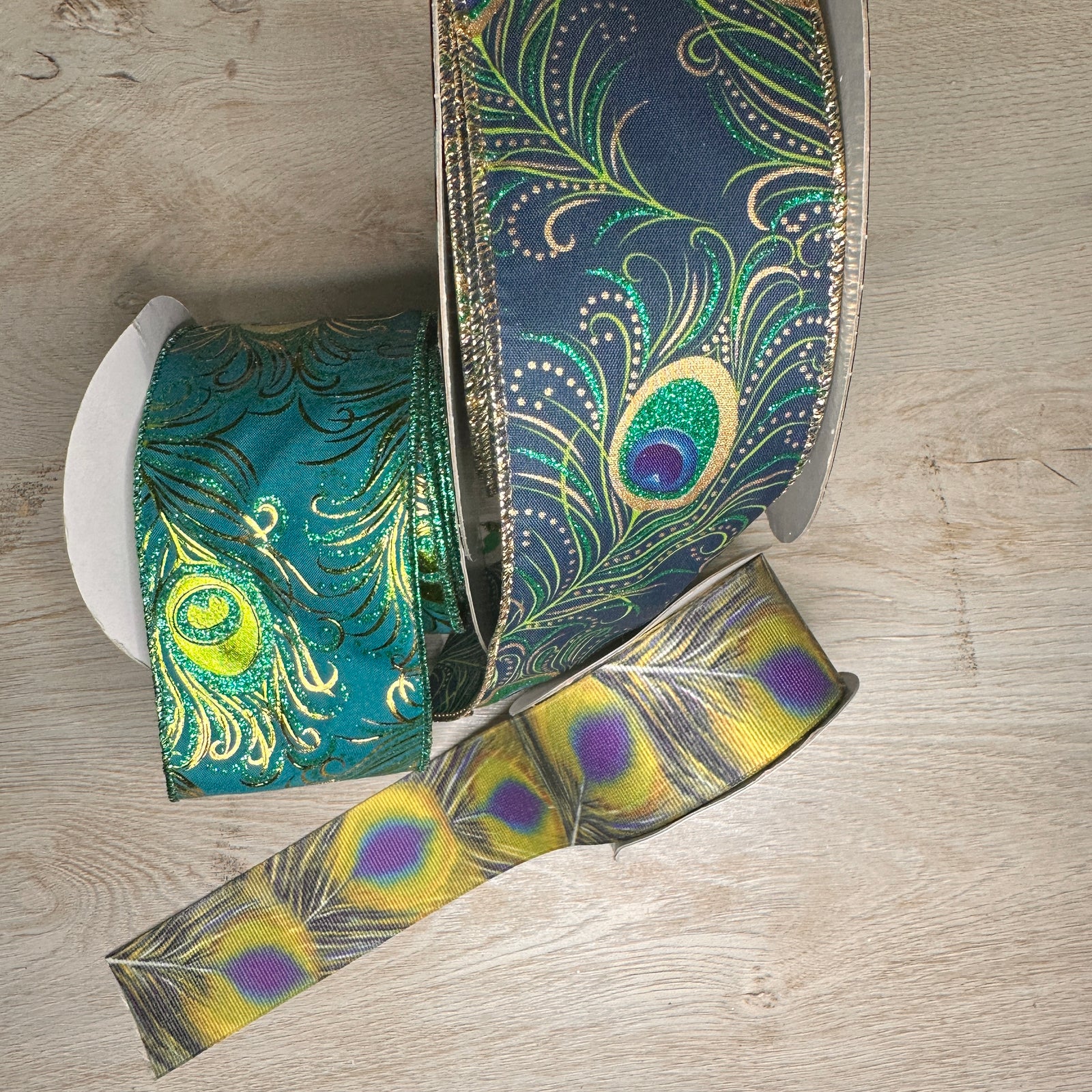 Peacock ribbon - by the yard