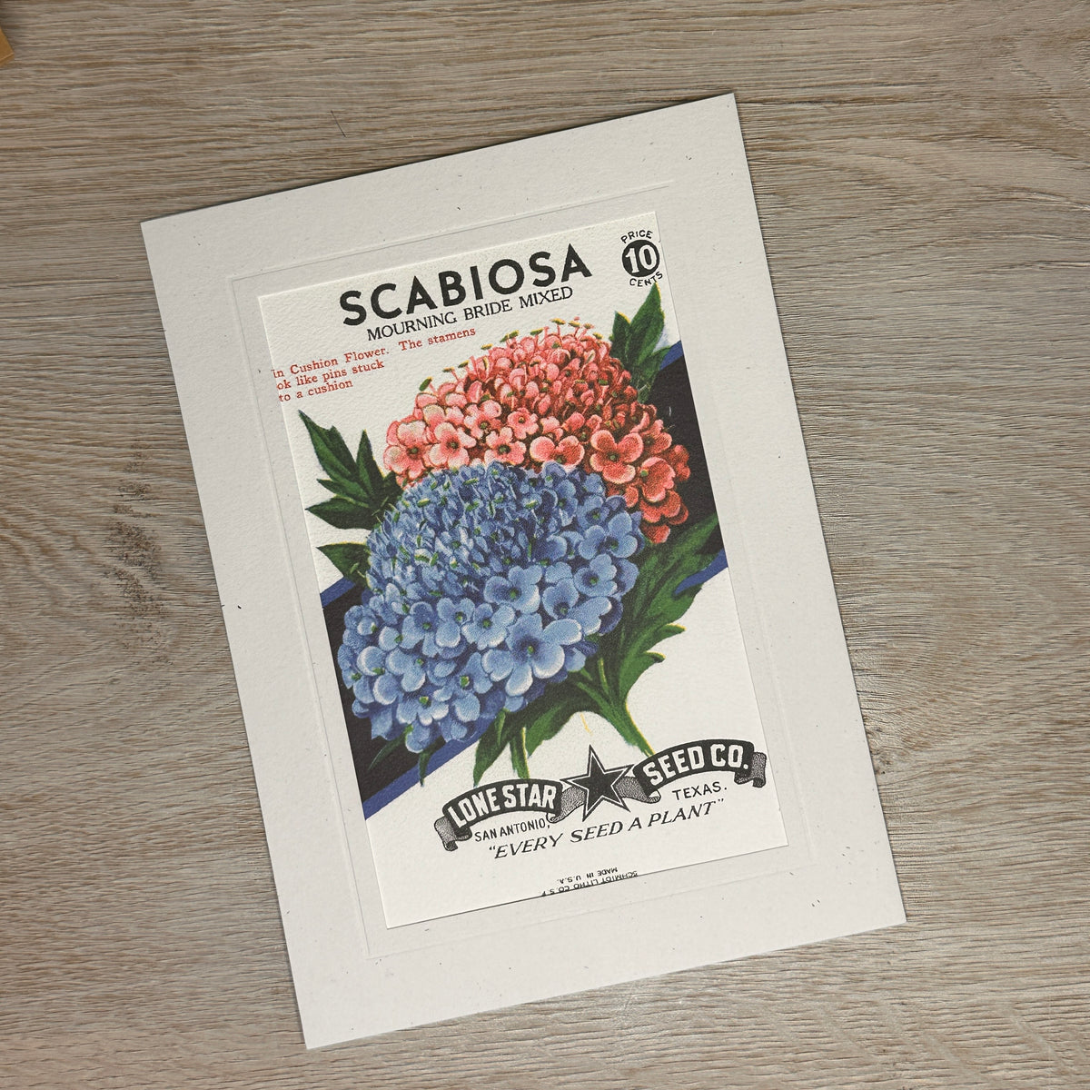 Flower seed packet cards