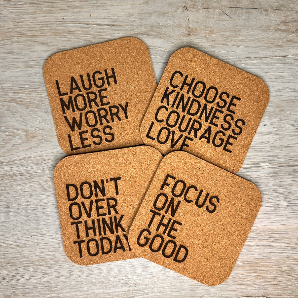 Positivity Cork Coasters