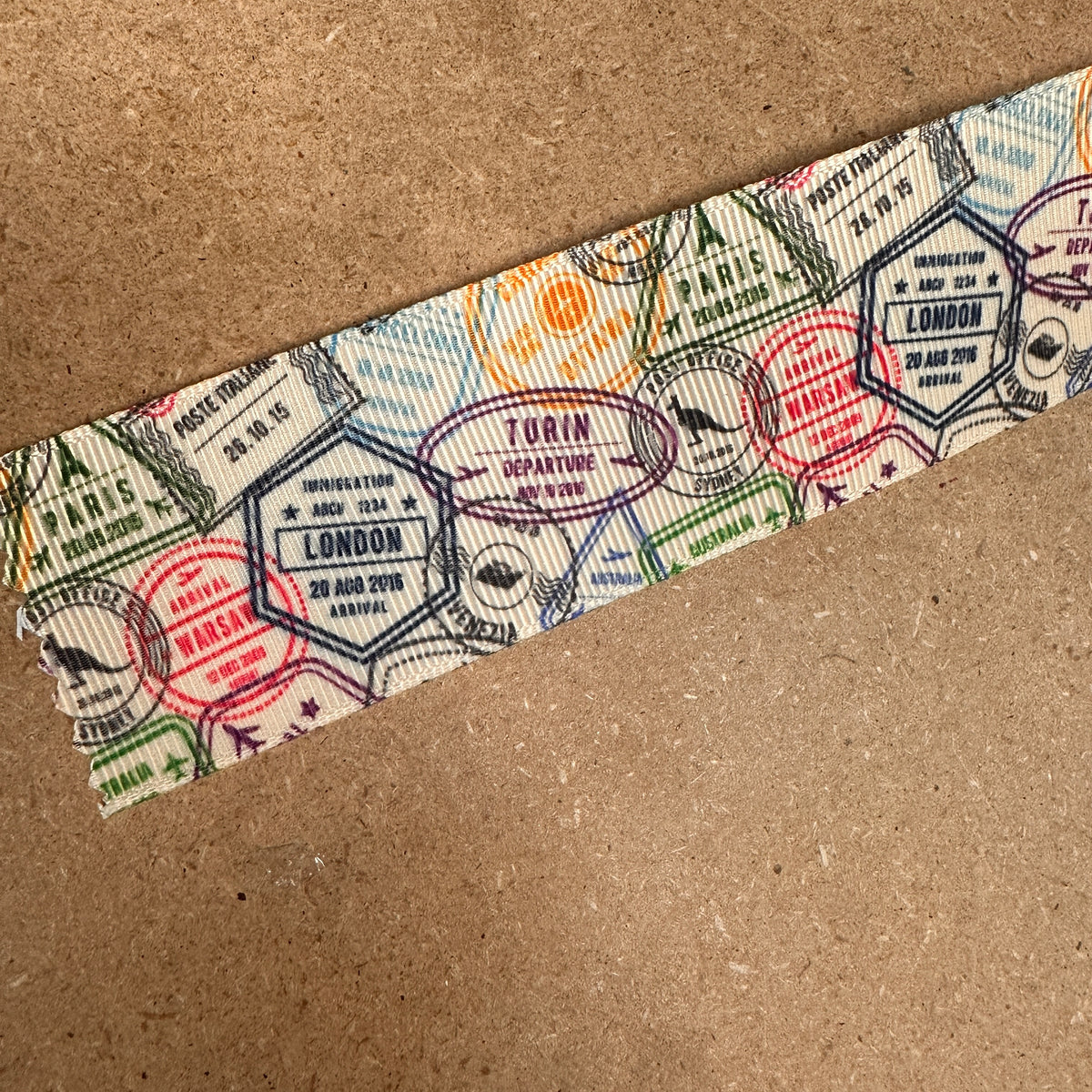 Passport stamp ribbon - by the yard