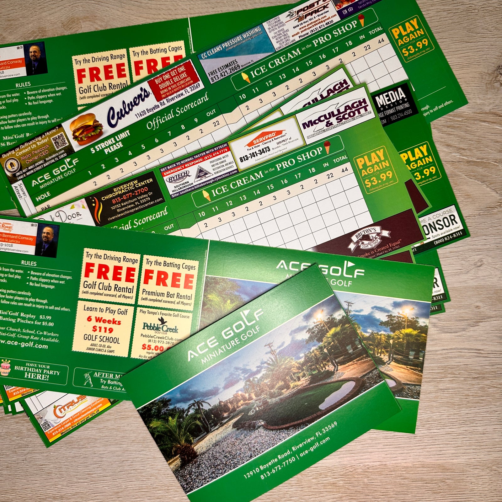 Mini Golf Score Cards - 10 packs