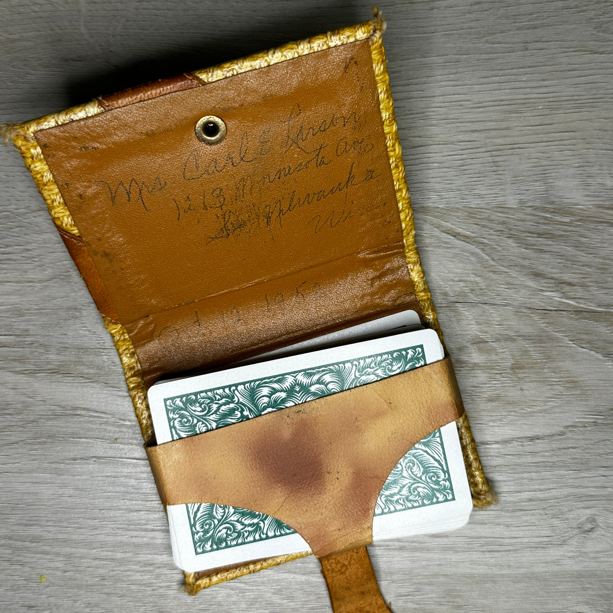 Pinochle case with cards