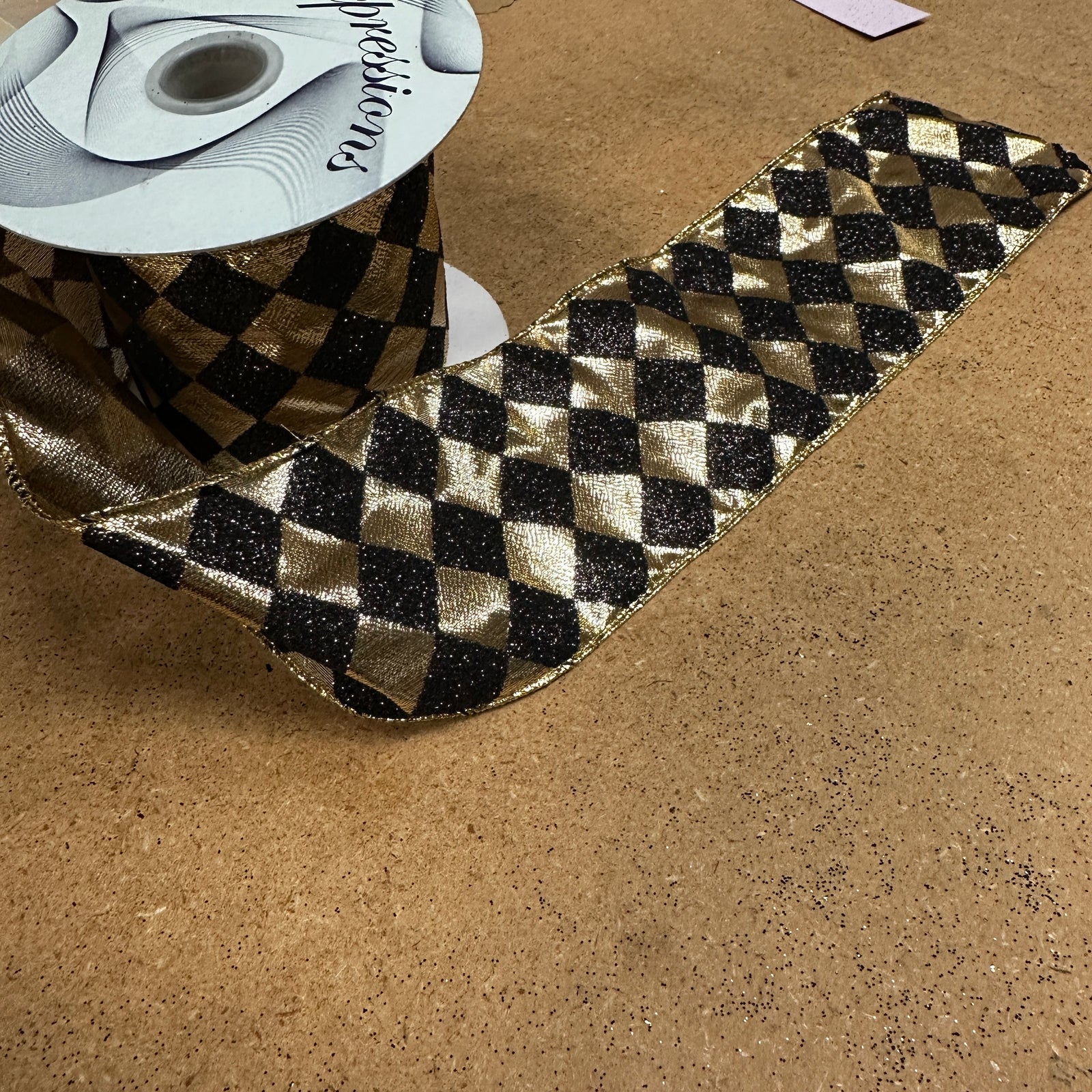 Black & White diamond ribbon - by the yard