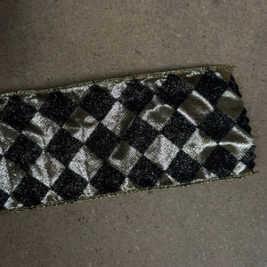 Black & White diamond ribbon - by the yard