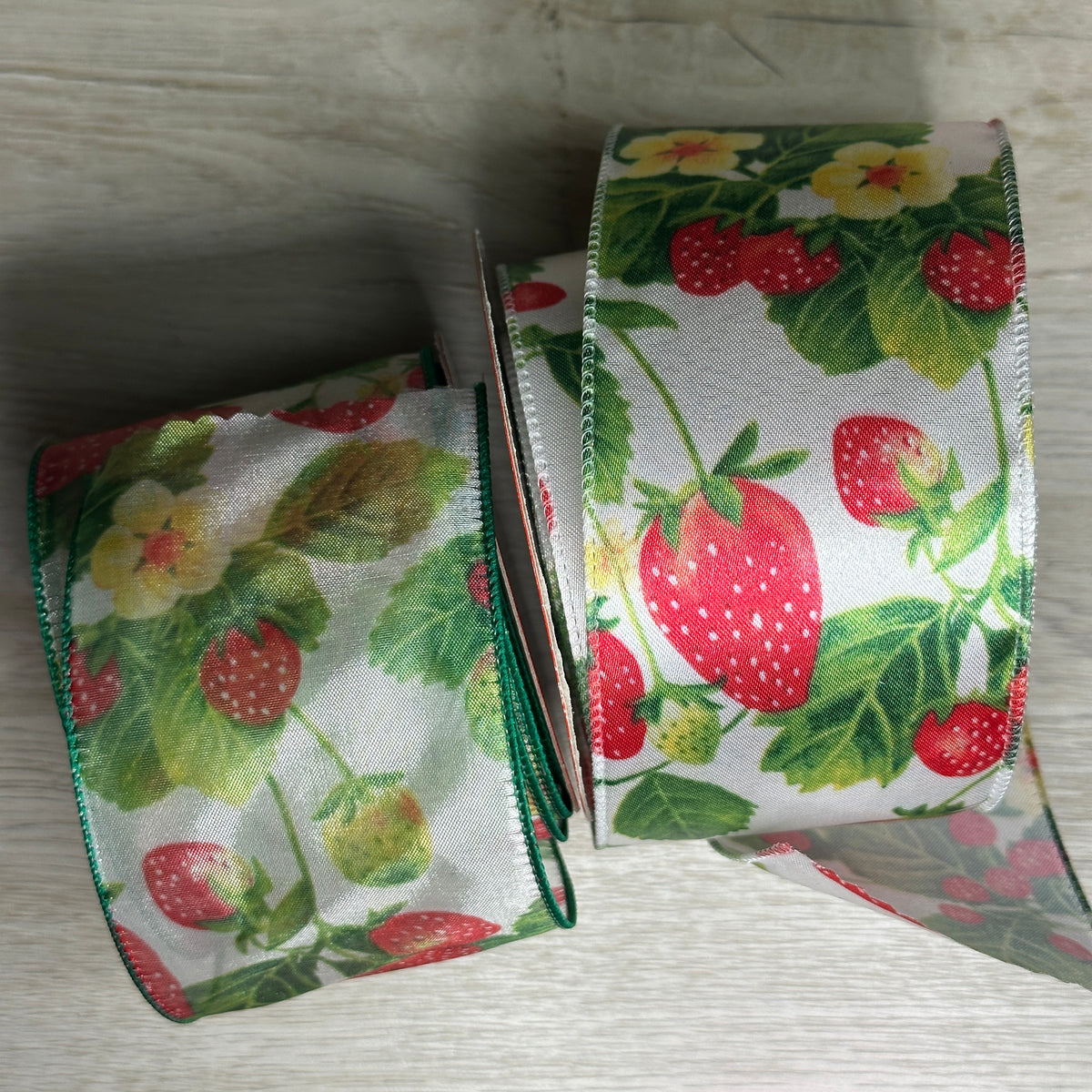 Strawberry ribbon - by the yard