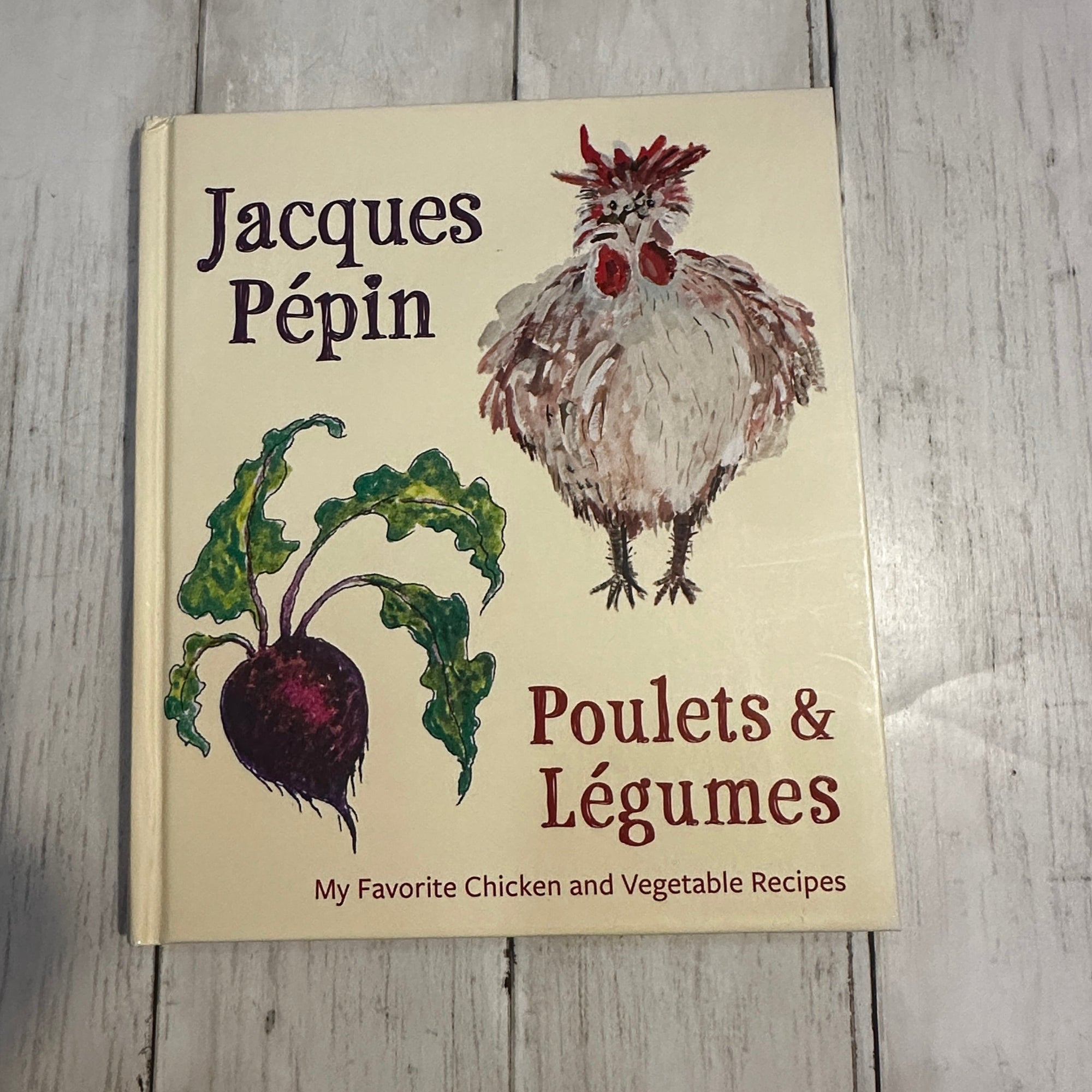 Book titled 'Poulets & Légumes' by Jacques Pépin 