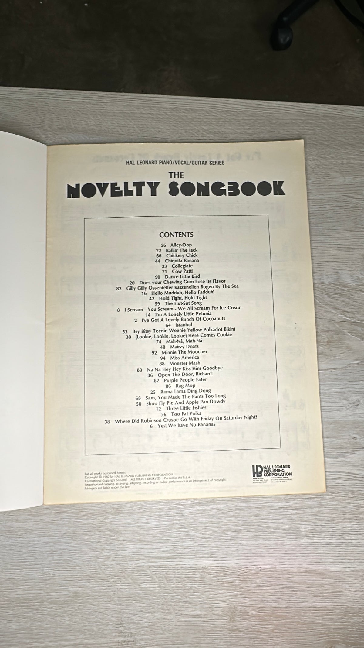 The Novelty Songbook
