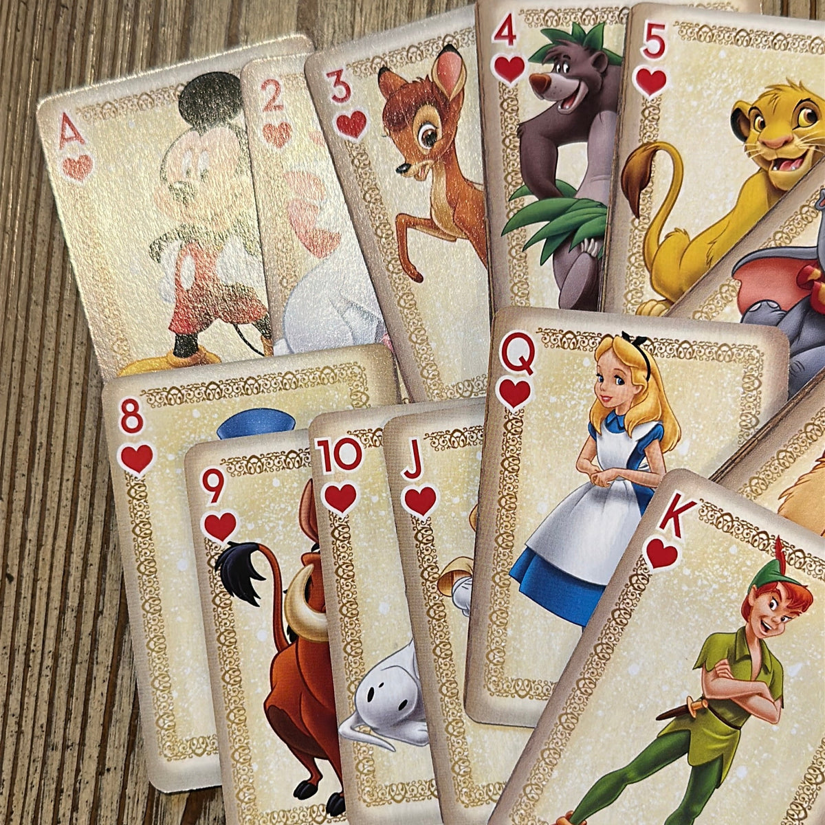 Disney characters  playing cards