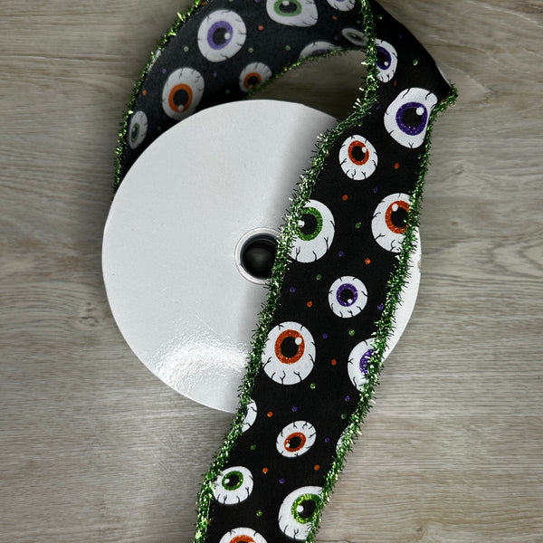 Halloween eye balls ribbon - by the yard - Plymouth Cards