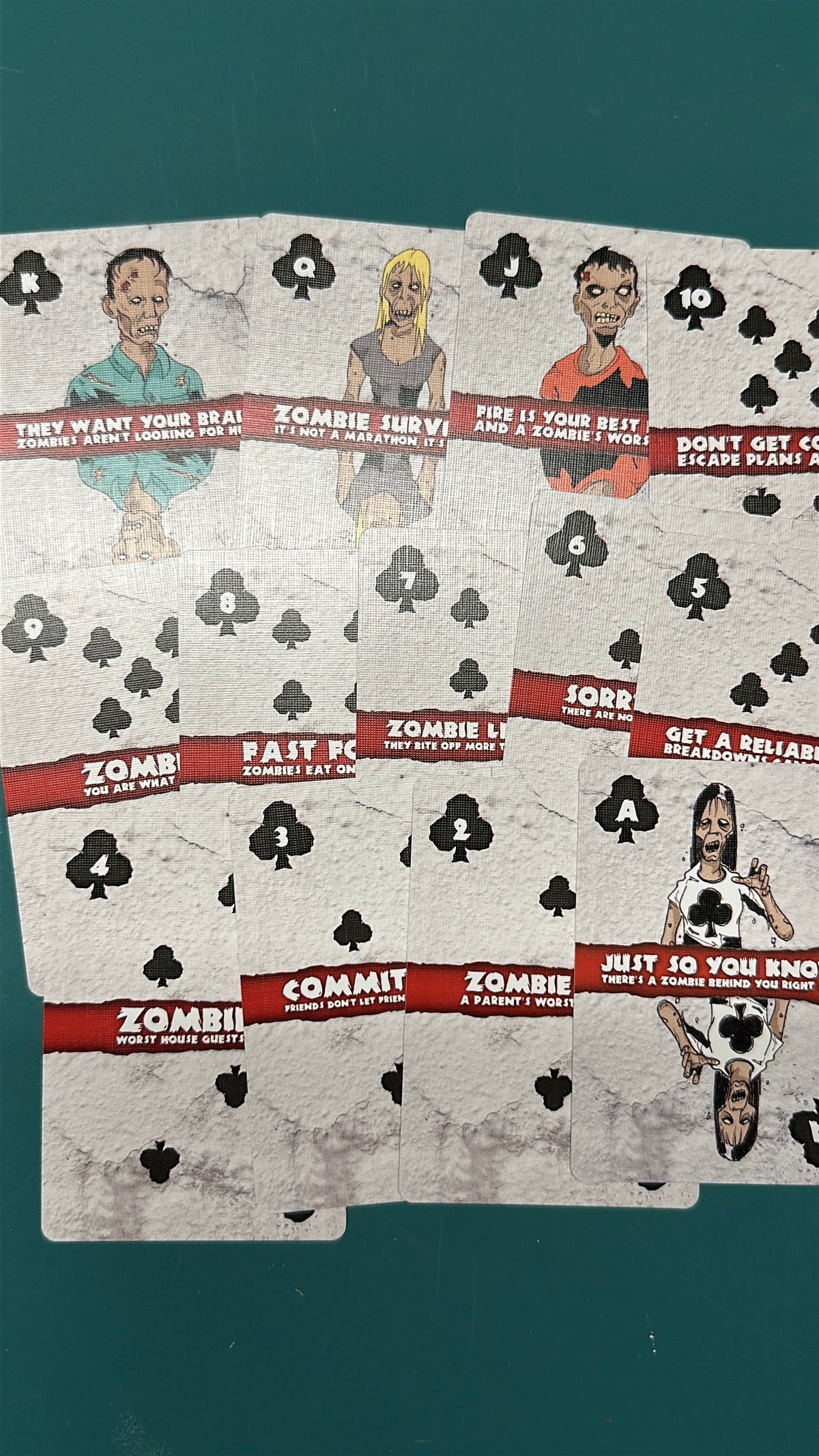 Zombie playing cards