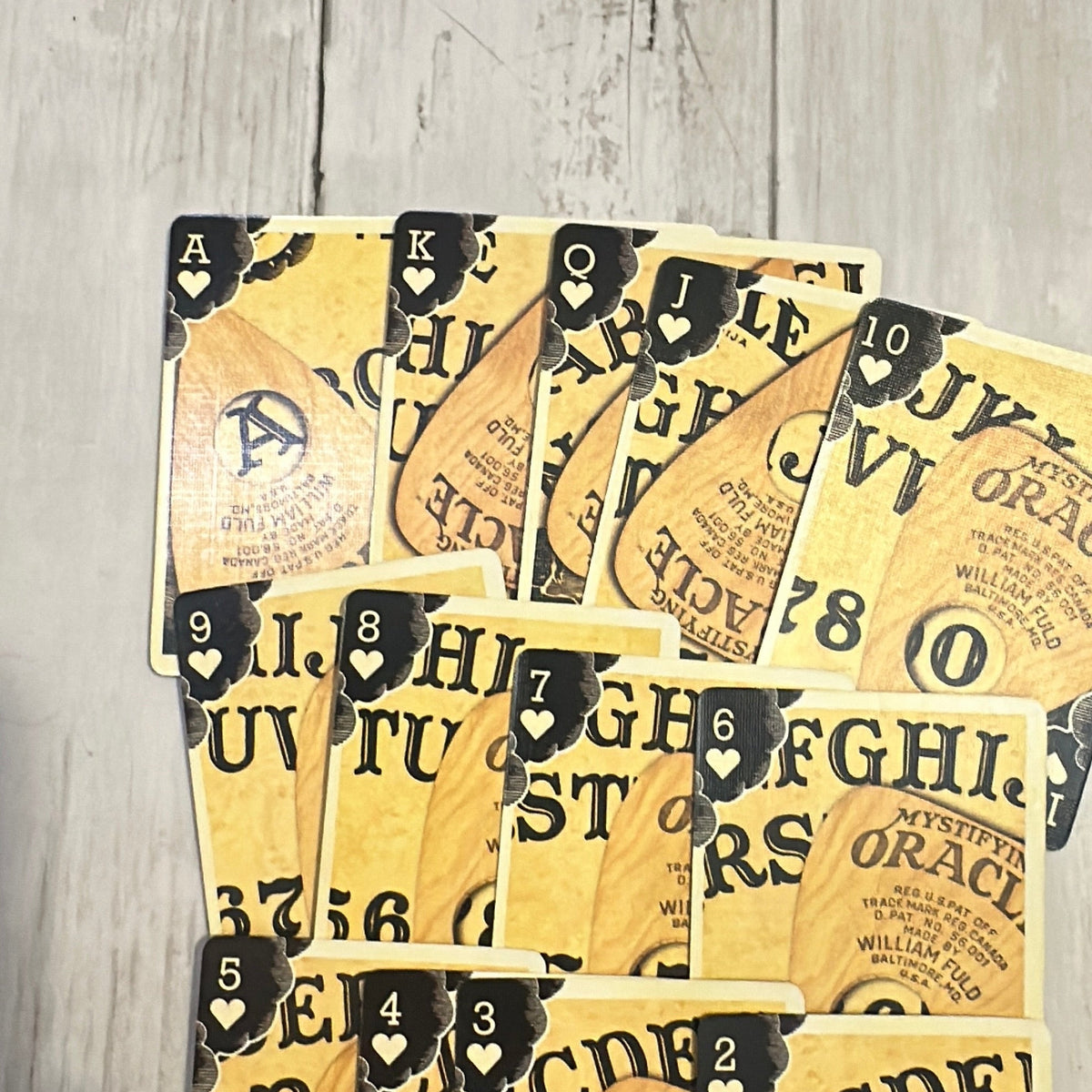 Ouija board playing cards