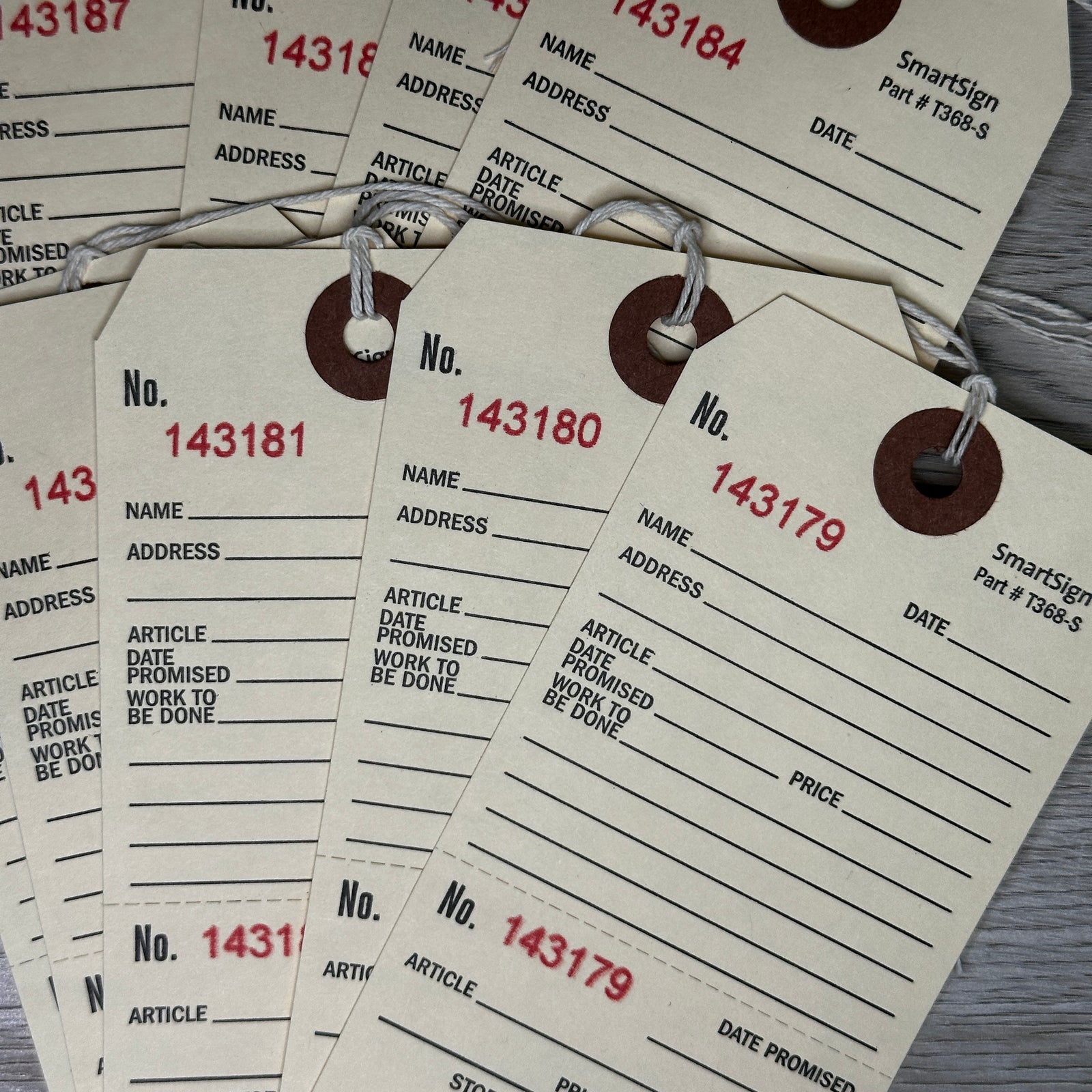 Repair/claim check tags - 10 pack
