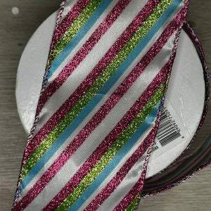 Festive Stripe ribbon - by the yard or spool