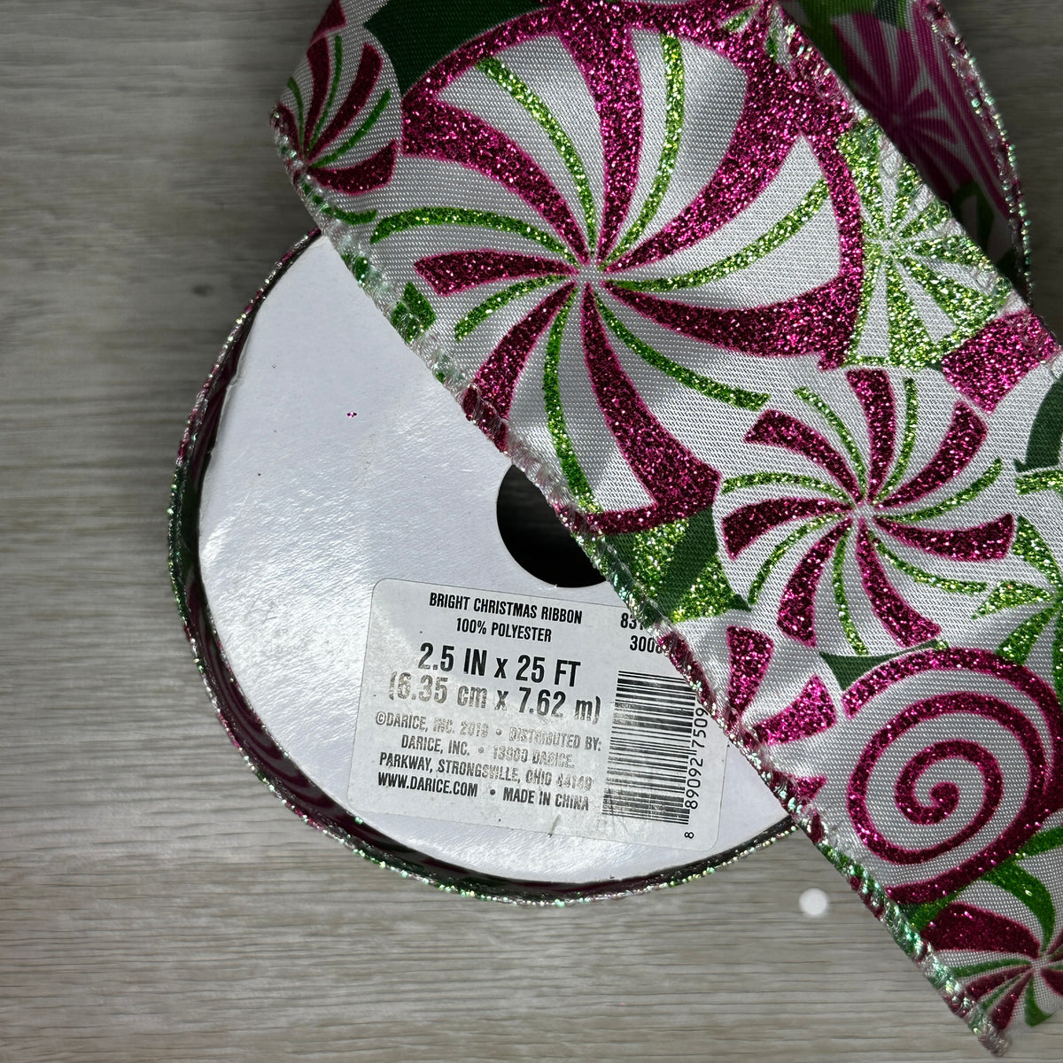 Peppermint Candy ribbon - by the yard or spool