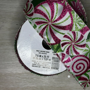 Peppermint Candy ribbon - by the yard or spool