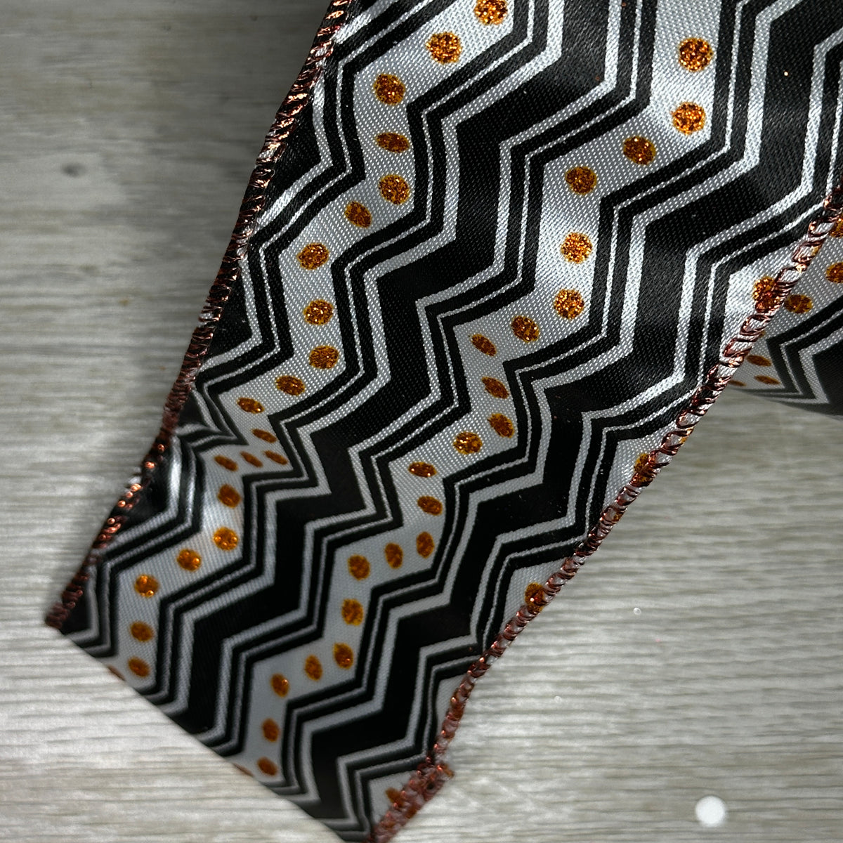 Halloween Chevron Dot ribbon - by the yard or spool