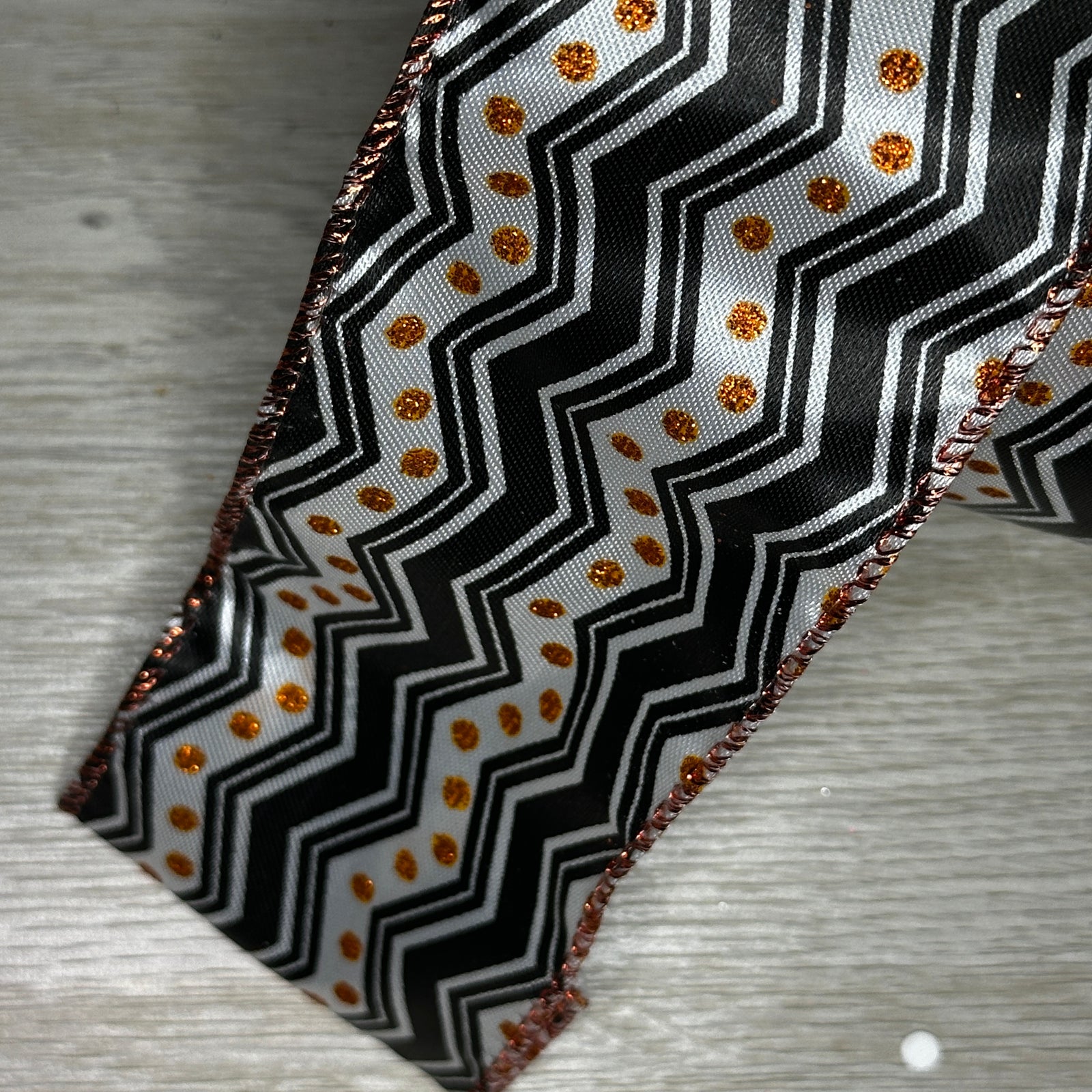 Halloween Chevron Dot ribbon - by the yard or spool