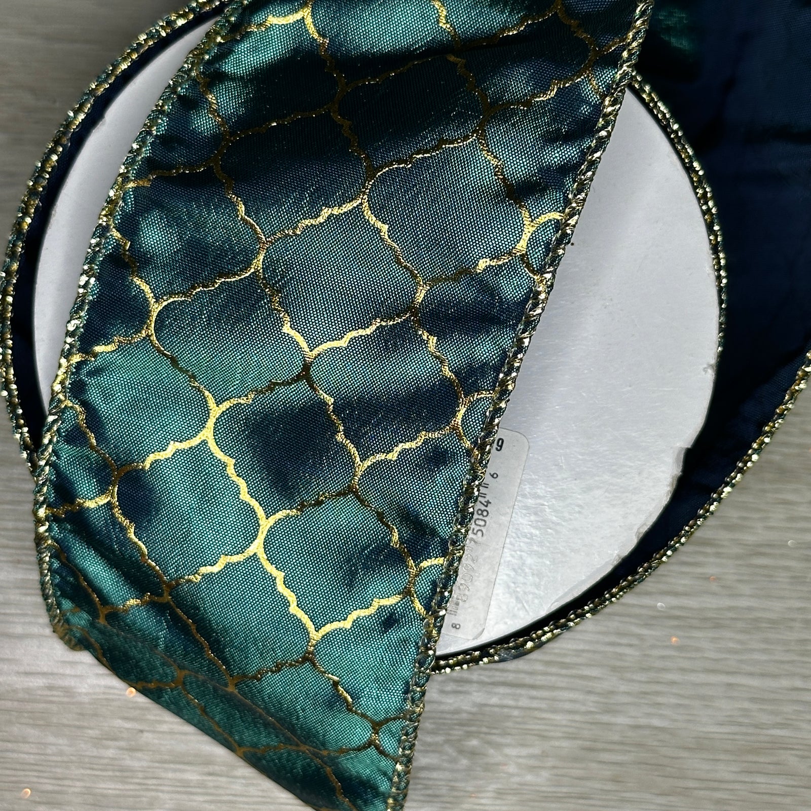 Teal Quatrefoil ribbon - by the yard or spool