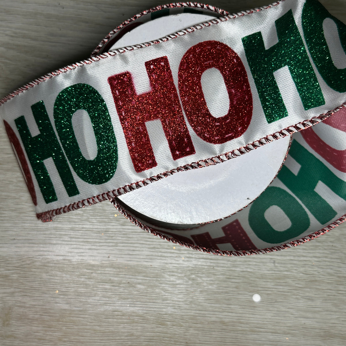 HoHoHo (red/green) ribbon - by the yard or spool