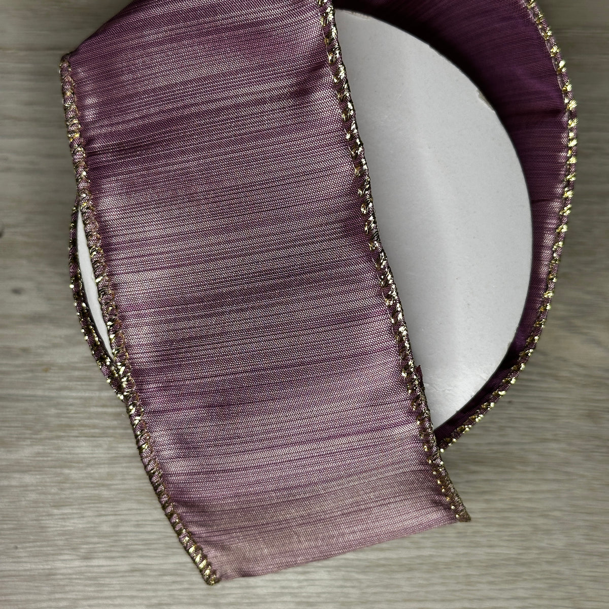 Mauve stripe ribbon - by the yard or spool
