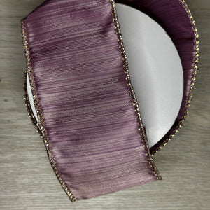 Mauve stripe ribbon - by the yard or spool
