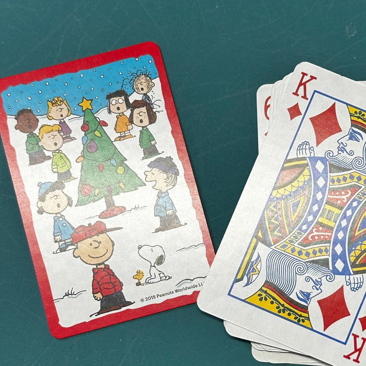 Peanuts Christmas playing cards